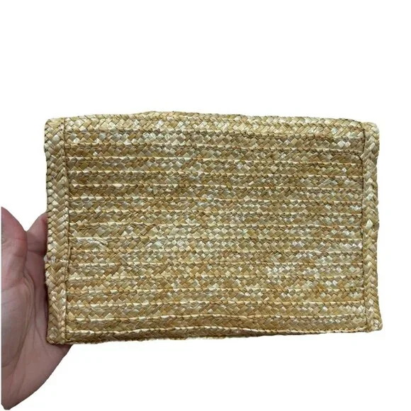 Felix Rey Kissy Face‎ Straw Clutch Bag Straw Bergdorf Goodman 9.5x6.5 RARE - Picture 5 of 10